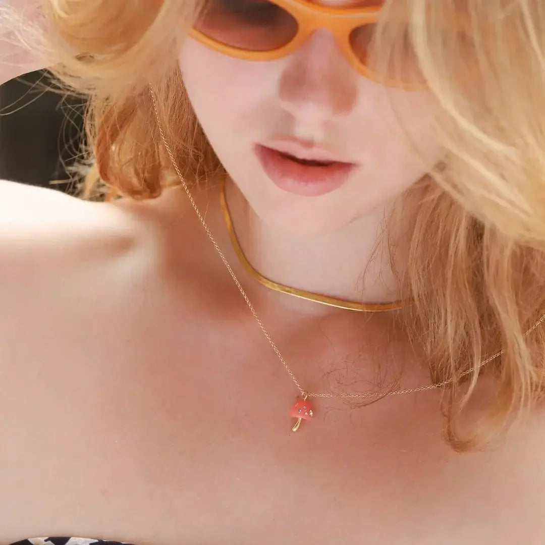 Resin Mushroom Necklace