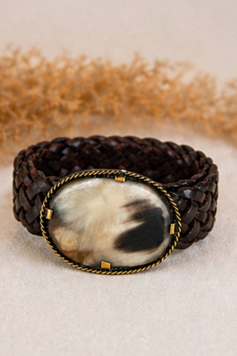 Venus Narrow Dark Brown Leather Belt